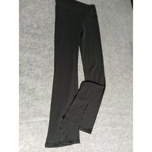 Women Athleta Elation Split Flare Athletic Black Pants, Medium with phone pocket
